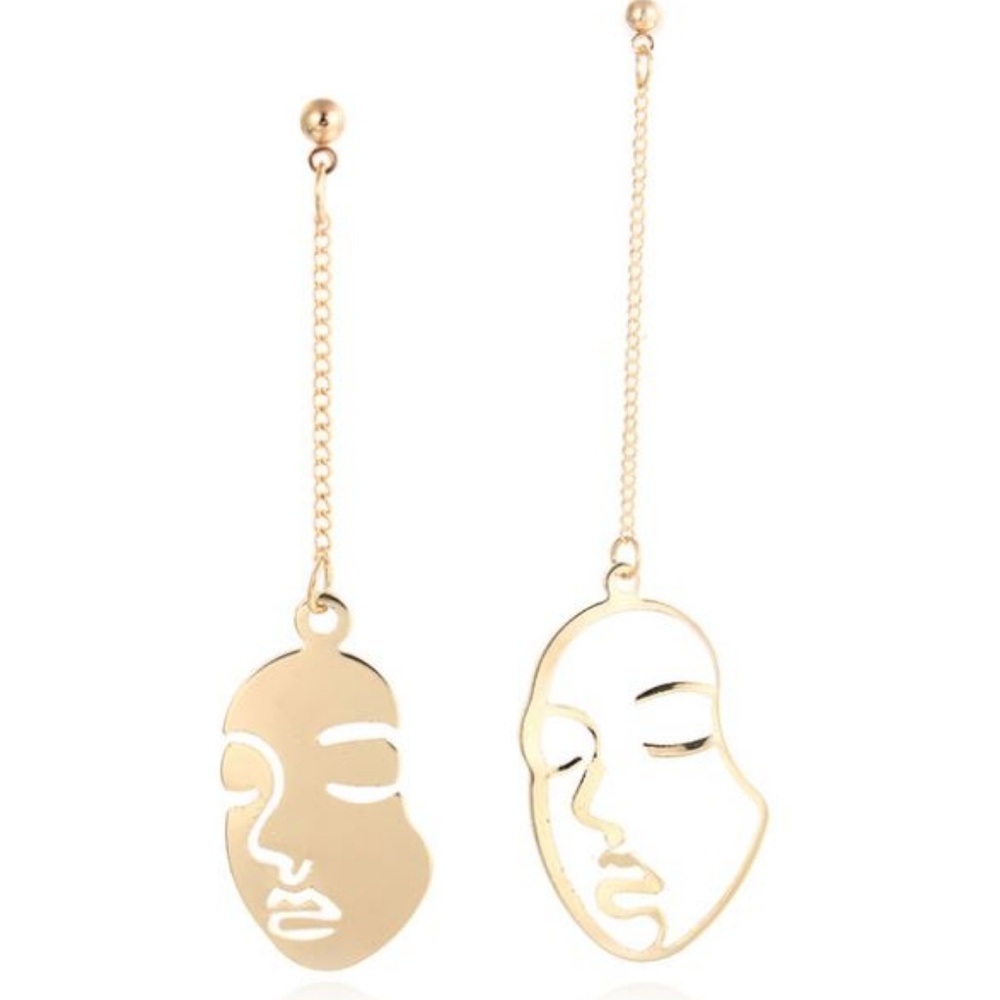 4 for $25 Asymmeterical Cut-out Face Earrings